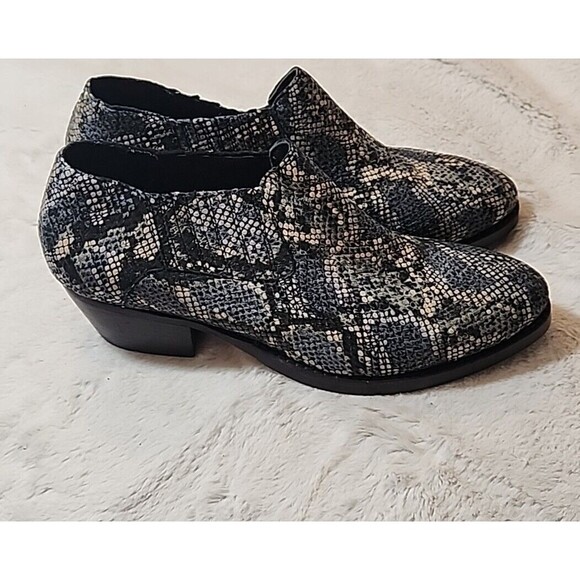 Skechers Womens shoes booties Shootie Western Snakeskin Print Ankle Boot Gray 7 - Picture 4 of 8